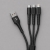 Дата-кабель Armor 3 в 1: micro USB, USB-C, Ligthning, 1.2м, черный, Deppa