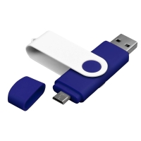 Флешка TWIST COLOR OTG Синяя с белым 4018.01.07.32ГБ Флешка TWIST COLOR OTG Синяя с белым 4018.01.07.32ГБ