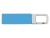 Флеш-карта USB 2.0 16 Gb с карабином "Hook", голубой/серебристый