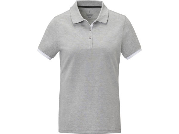 Morgan Двухцветное женское поло с коротким рукавом, серый яркий