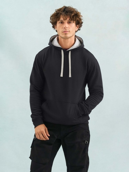 Худи унисекс Cameron, серый меланж с темно-синим