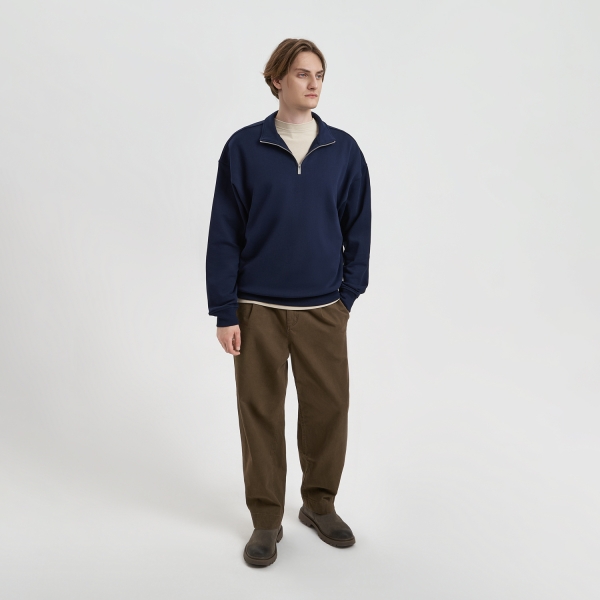 Толстовка на молнии унисекс Флоу (Flow), темно-синяя, размер 5XL/6XL