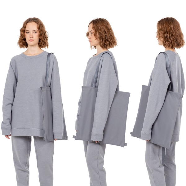 Шопер B3, серый с серыми ручками