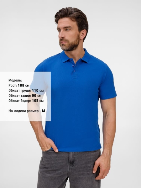 Рубашка поло унисекс Tervise, ярко-синяя