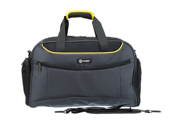 Сумка спортивная TORBER, серый, полиэстер, 48 х 24 х 30 см