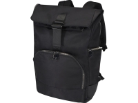 Рюкзак Rhine 15” GRS со сворачивающимся верхом на 18 л из материала, переработанного по стандарту GRS, сплошной черный