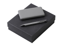 Подарочный набор c ручкой и повербанком 10000 mAh, серый