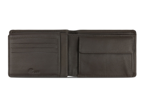 Портмоне BUGATTI Bomba, с защитой данных RFID, коричневое, кожа/полиэстер, 12,5х2х9 см