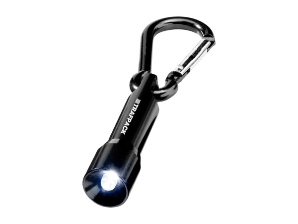 Фонарик Lyra с карабином, черный