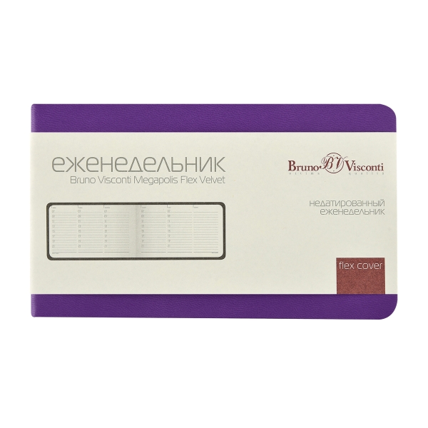 Еженедельник недатированный А6 "Мегаполис Вельвет", зефирный фиолетовый