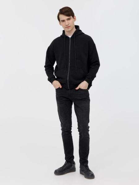 Толстовка унисекс оверсайз на молнии Zippy Terry, черная