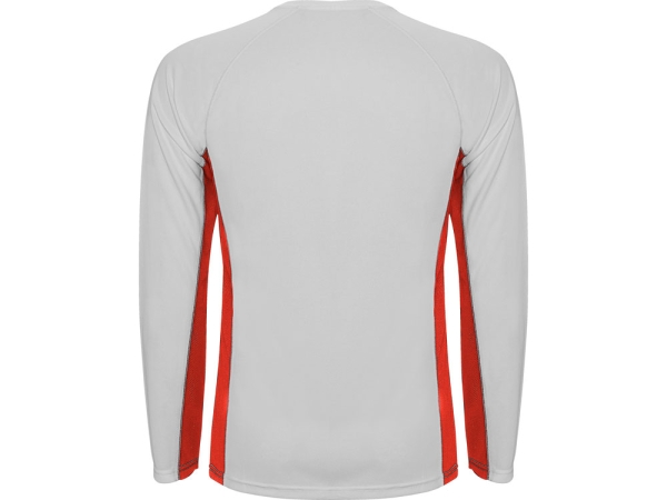 Футболка "Shanghai " мужская с длинным рукавом, белый/красный