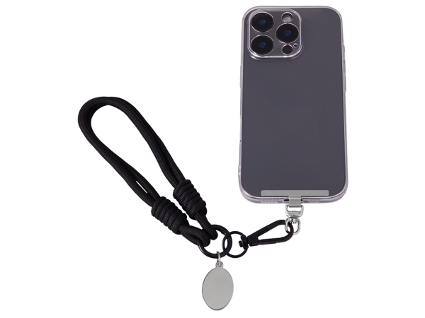 Брелок-браслет "Bohemian" c металлическим держателем для телефона, черный