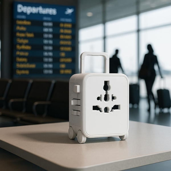 Универсальный адаптер Xoopar Luggie со встроенными вилками типов EU, UK, US и AUS