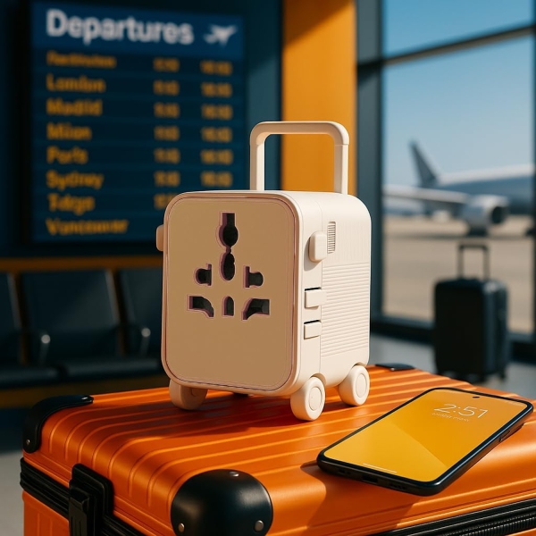 Универсальный адаптер Xoopar Luggie со встроенными вилками типов EU, UK, US и AUS