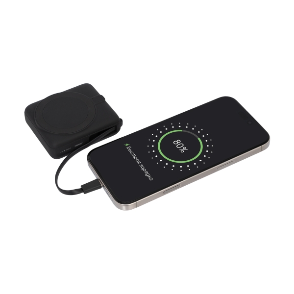 Внешний аккумулятор с подсветкой Ritter PD 10000mAh с функцией беспроводной зарядки 15W, черный