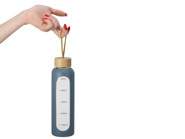 Бутылка из боросиликатного стекла "Hangy", 550 мл, антрацит