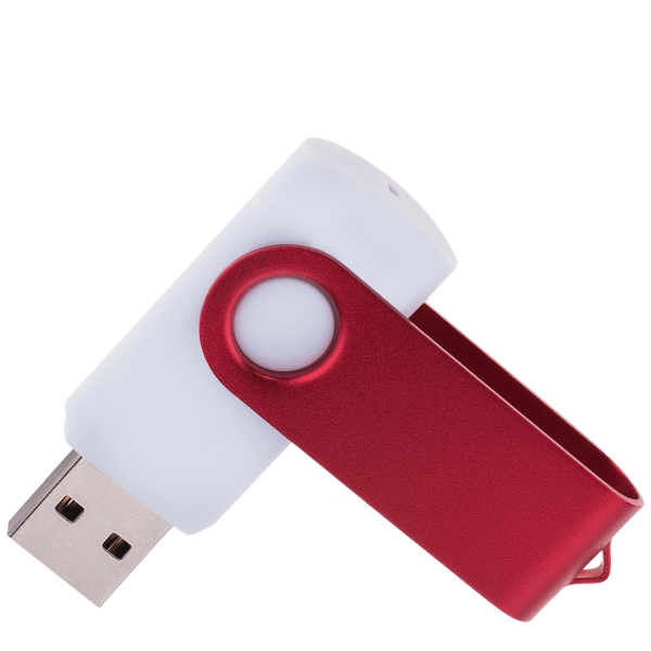 Флешка TWIST WHITE COLOR Белая с красным 4015.03.4ГБ