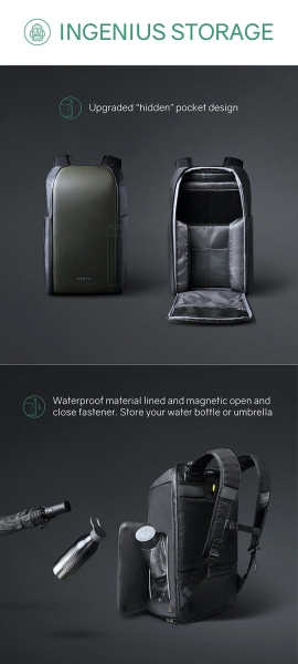 Рюкзак KORIN FlipPack 47х30х17 см, зеленый/черный