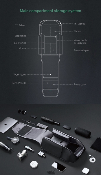 Рюкзак KORIN FlipPack 47х30х17 см, зеленый/черный