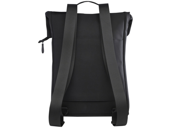 Рюкзак для ноутбука 15,6" Turner объемом 12 л со сворачивающимся верхом, изготовленный из переработанных материалов по стандарту GRS - сплошной черный