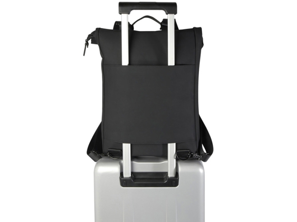 Рюкзак для ноутбука 15,6" Turner объемом 12 л со сворачивающимся верхом, изготовленный из переработанных материалов по стандарту GRS - сплошной черный