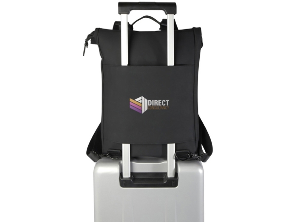 Рюкзак для ноутбука 15,6" Turner объемом 12 л со сворачивающимся верхом, изготовленный из переработанных материалов по стандарту GRS - сплошной черный