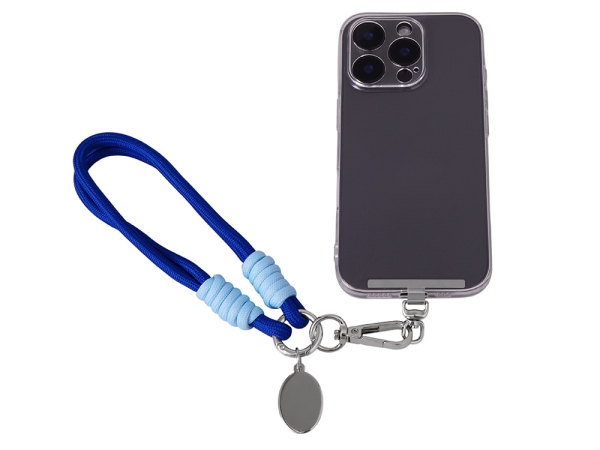 Брелок-браслет "Bohemian" c металлическим держателем для телефона, синий