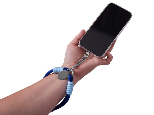 Брелок-браслет "Bohemian" c металлическим держателем для телефона, синий