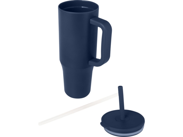 Brady термостакан с силиконовой трубочкой, объемом 900 мл, сертифицированный согласно RCS - Темно - синий