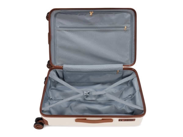 Чемодан BUGATTI Amelia, бежевый, поликарбонат / АБС-пластик, 42х24х67 см, 55 л