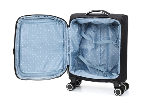 Чемодан TORBER НЕРО, чёрный, переработанный ПЭТ, 40 х 20 х 55 см, 37 л