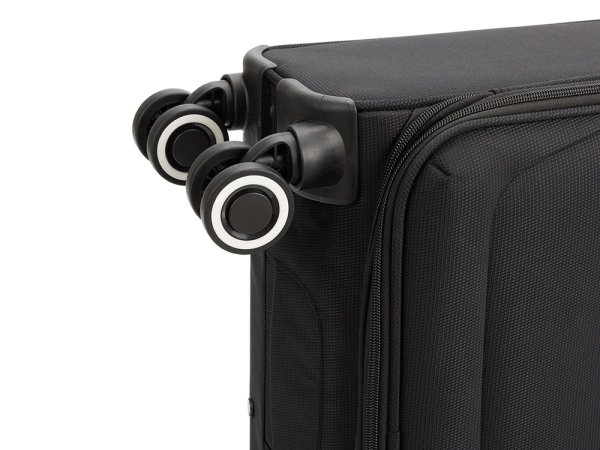 Чемодан TORBER НЕРО, чёрный, переработанный ПЭТ, 40 х 20 х 55 см, 37 л