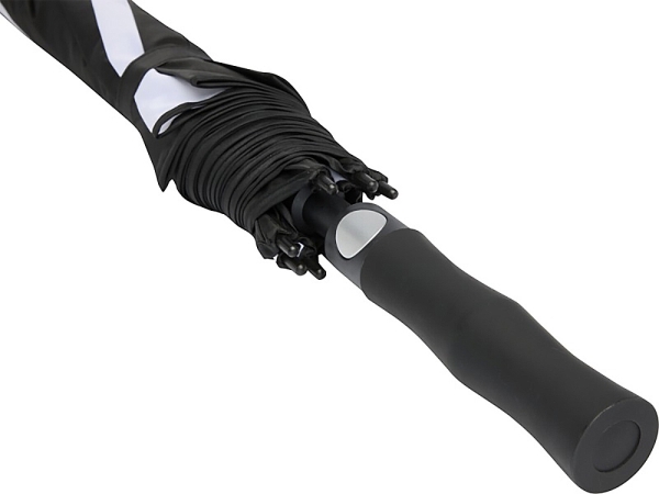 Джефф 30-дюймовый ветрозащитный зонт-трость, белый/черный