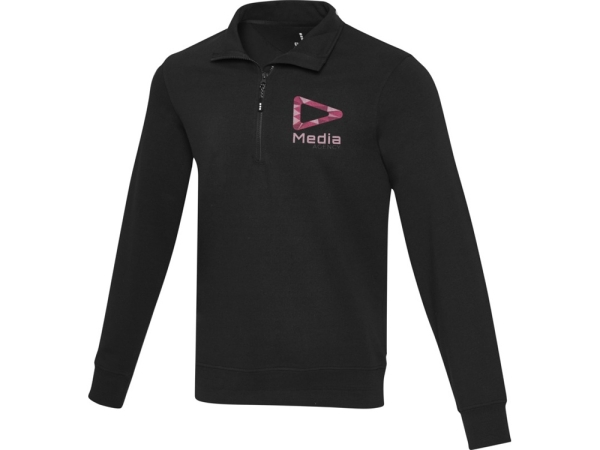 Tin унисекс-свитер с молнией из переработанных материалов Aware™ - сплошной черный