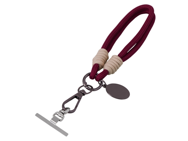 Брелок-браслет "Bohemian" c металлическим держателем для телефона, бургунди
