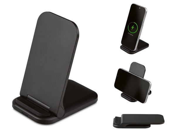 Беспроводное зарядное устройство «Foldy», 15 Вт, черный