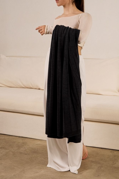 Плед Bambolay, темно-серый меланж