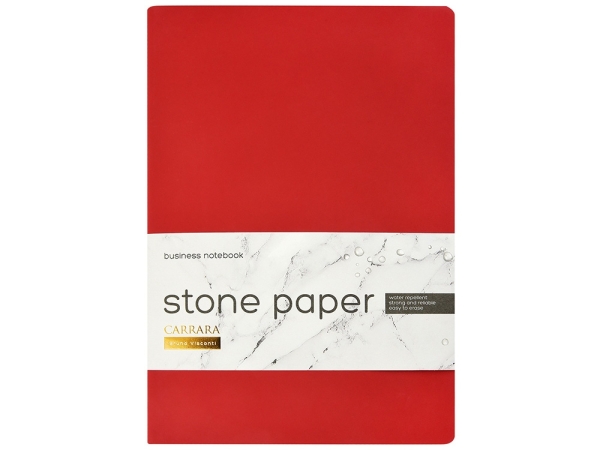 Тетрадь с каменной бумагой А5 "Carrara" 40 л., линейка, бордовый