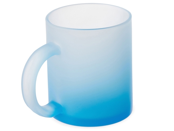 Стеклянная матовая кружка "Омбре" с градиентом для сублимации, синий