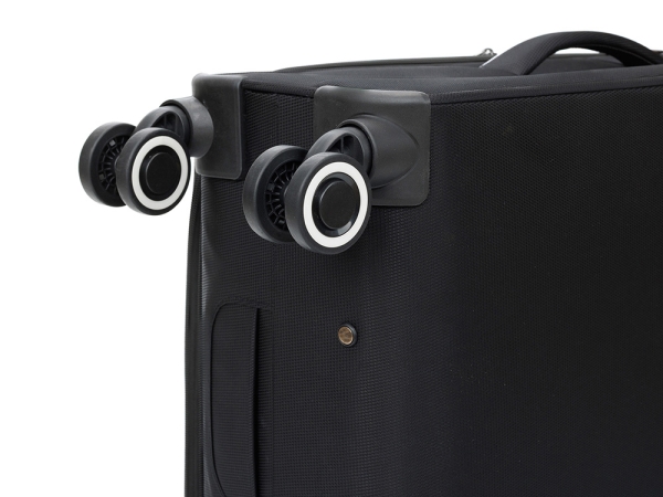 Чемодан TORBER НЕРО, чёрный, переработанный ПЭТ, 44 х 25 х 67 см, 63 л