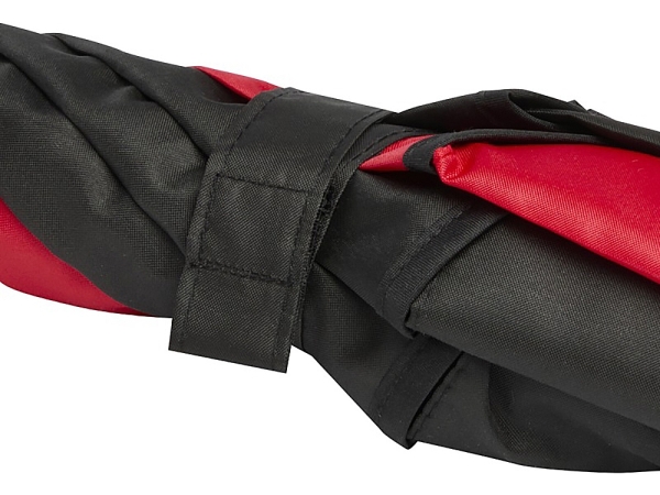 Джефф 30-дюймовый ветрозащитный зонт-трость, красный/черный