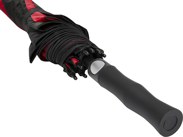 Джефф 30-дюймовый ветрозащитный зонт-трость, красный/черный