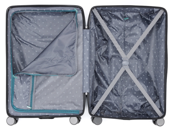 Чемодан TORBER Onego, зелёный, ABS-пластик, 69,5 х 46 х 26 см, 69 л