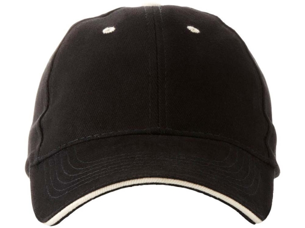 Бейсболка "New Castle" 6-ти панельная, черный/натуральный