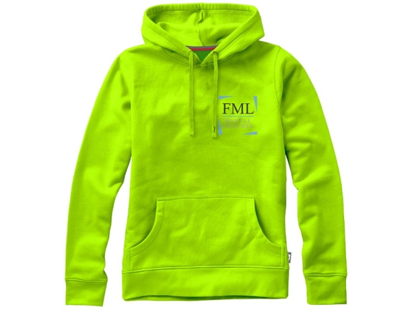 Толстовка Alley женская с капюшоном, зеленое яблоко