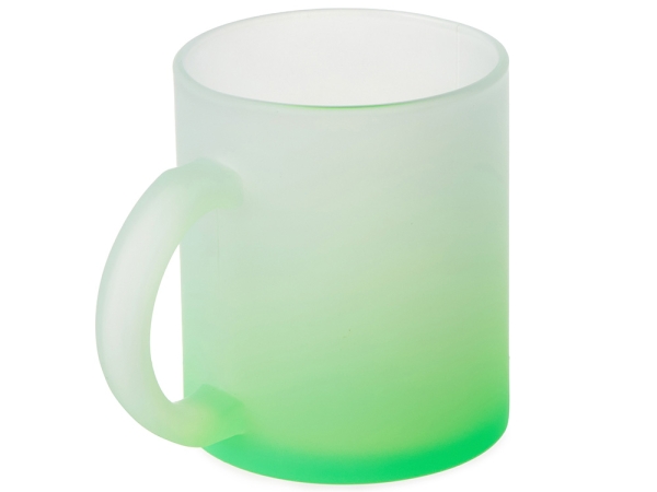 Стеклянная матовая кружка "Омбре" с градиентом для сублимации, зеленое яблоко