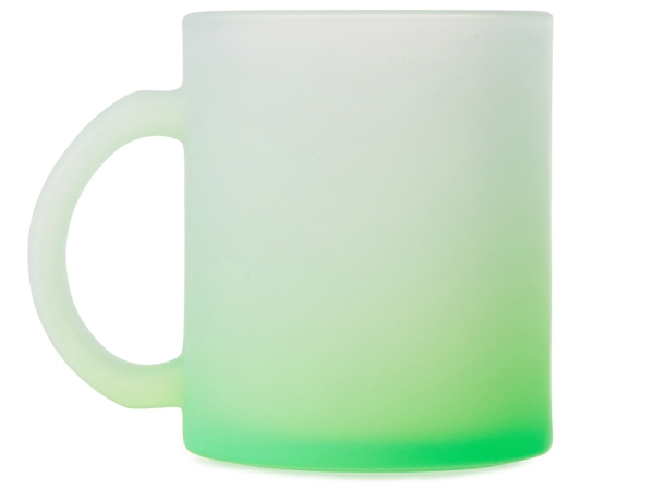 Стеклянная матовая кружка "Омбре" с градиентом для сублимации, зеленое яблоко