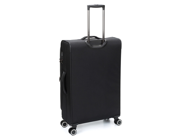 Чемодан TORBER НЕРО, чёрный, переработанный ПЭТ, 48 х 28 х 79 см, 90 л