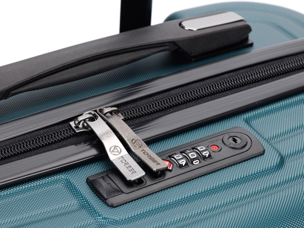 Чемодан TORBER Onego, зелёный, ABS-пластик, 59,5 х 39,5 х 24 см, 46 л